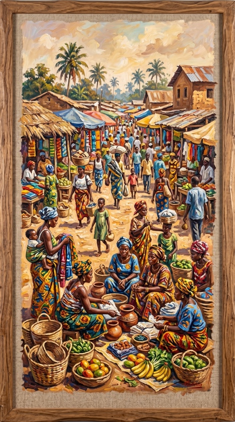 Toile du Marché Coloré
